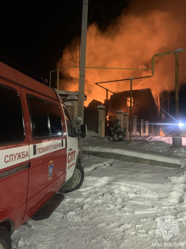 Пожар в городе Миасс